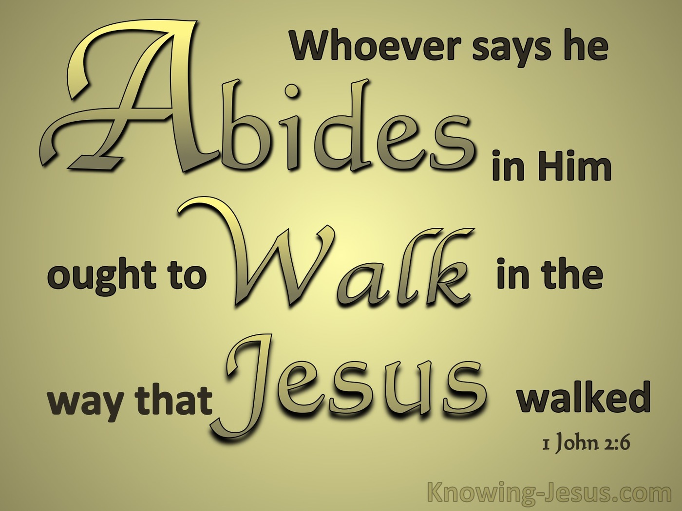 1 John 2:6 Abide In Him Walk Like Him (gold)